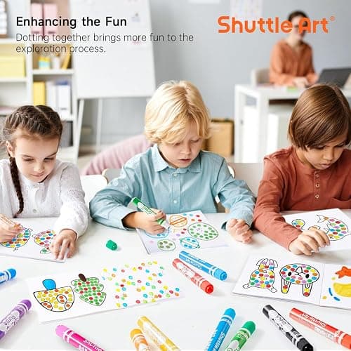 Shuttle Art Dot Markers, 20 Colors Washable Markers for Toddlers,Bingo Daubers Supplies Kids Preschool Children, Non Toxic Water-Based thumbnail 8