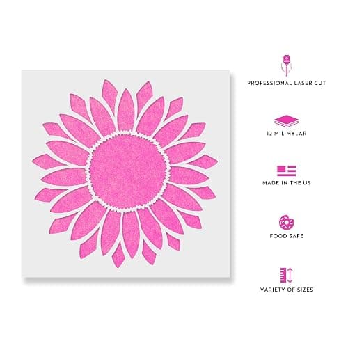 Sunflower Stencil - Sunflower Nature Stencil for Painting, Small thumbnail 2