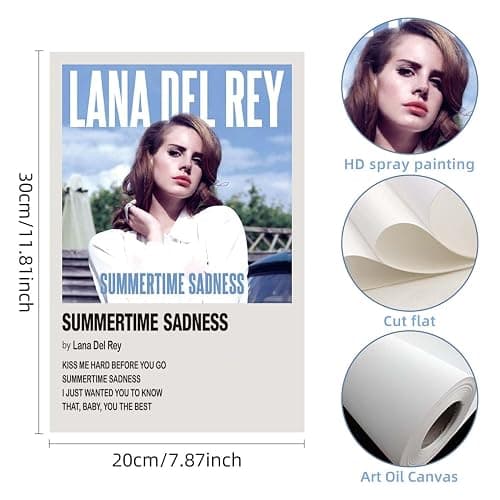 Lidy 12 PCS Lana Poster Music Album Cover Posters Set Merch Wall Art Decor Unframed Canvas Poster Gifts 8x12inch (20x30cm) thumbnail 4