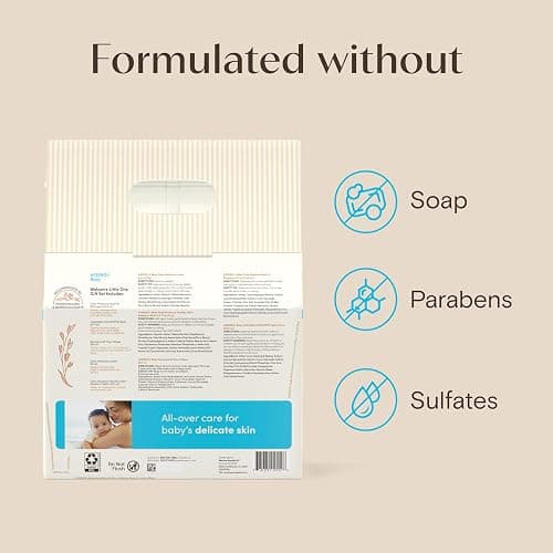 Aveeno Baby Welcome Little One Gift Set, Baby Essentials Set, 5 Items | Daily Moisture Baby Body Wash and Shampoo, Calming Comfort Bath, Sensitive All Over Wipes, Moisturizing Lotion, Baby Balm thumbnail 9