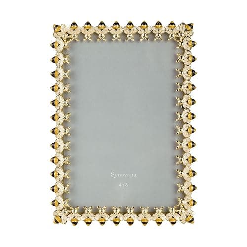 Synovana Gold Bee Picture Frame for 4x6 Photos – Elegant Decorative Bumble Bee Photo Frame Accents – Thoughtful Gift for Her Wedding Anniversary or Nature-Inspired Home Décor - Image 1