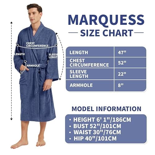 Marquess All-Cotton Bathrobe Thick Plush Cloth Housecoat Terry Toweling, Sweat Steaming Clothes Comfortable & Warm thumbnail 2