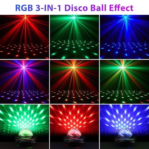 Rechargeable Disco Ball, Battery Powered Party Lights, Strobe Lights with Auto Sound Activated DJ Lighting for Indoors, Party, Wedding, Events, Karaoke, Dance, Bars, Home, Room (1pc) thumbnail 3