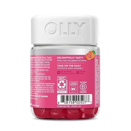 Olly, Gummy Undeniable Beauty Grapefruit Glam, 60 Count thumbnail 11