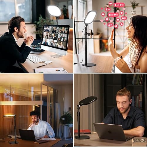 Zoom Lighting for Computer, Adjustable Desk Lighting for Video Calls, 30 Light Modes Video Conference Light, Desk Ring Light with Stand for Webcam, Meetings, Live Stream, Home Office. CRI 97.8 thumbnail 3