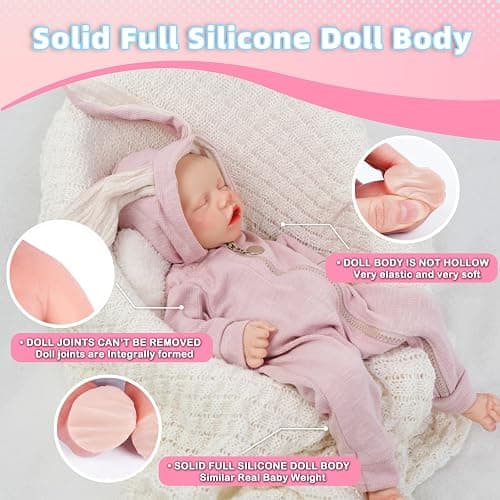 GiggleBabble Realistic Reborn Baby Doll - 17 Inch Full Silicone Doll & Lifelike - Cherished Companion and Excellent Gift for Kids - Christmas & New Year Present thumbnail 2