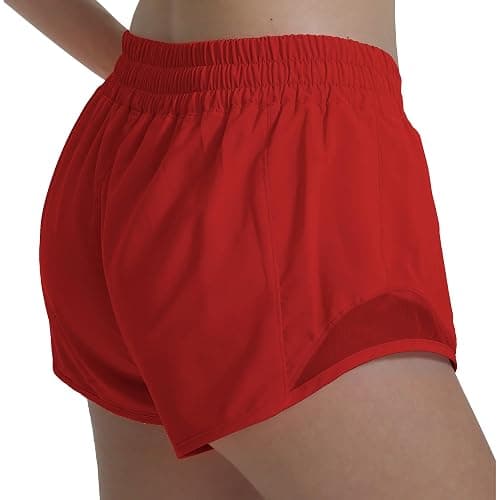 AugIris Athletic Running Shorts for Women with Zipper Pocket Soft Gym Workout Shorts with Mesh Liner Qucky Dry thumbnail 2