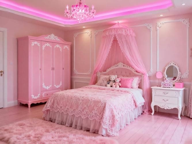 Pink Led Lights Strip Valentines Galentines Day Decor Rope Lights Easy DIY Princess Bedroom Cuttable Strip Lights for Baby Room Bathroom Living Room Kitchen Ceiling Wall Vanity Mirror Decoration thumbnail 7