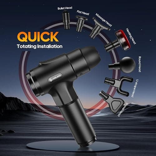 AERLANG Massage Gun with Heat, Massager Deep Tissue Heat Muscle Massager Gun, Powerful Massage Gun for Home Office Workout Muscle Pain Relief with Suitcase Birthday Gift Ideas for Mom Dad Men Women thumbnail 5