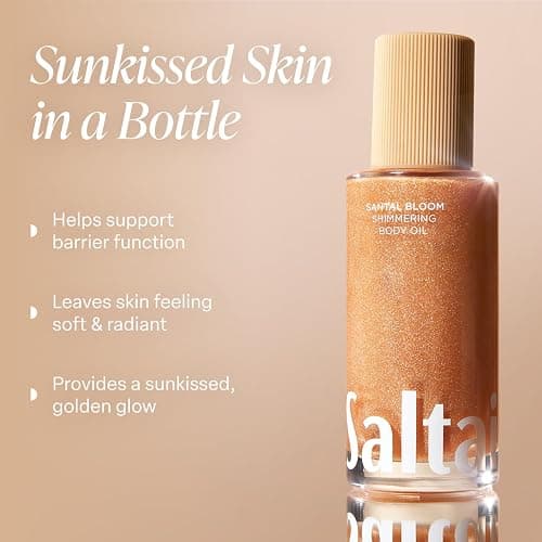 Saltair Shimmering Body Oil - Santal Bloom Scented Dry Oil Moisturizer with Light-Reflecting Pearl Pigments. Moisturizing Glow for All Skin Types - 4 Fl Oz thumbnail 2