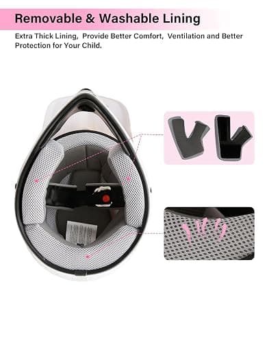 TCT-MOTORPARTS DOT Youth Kids Dirt Bike Full Face Helmets Motocross ATV Offroad Four Wheeler Helmet Pink Butterfly Small Size thumbnail 6
