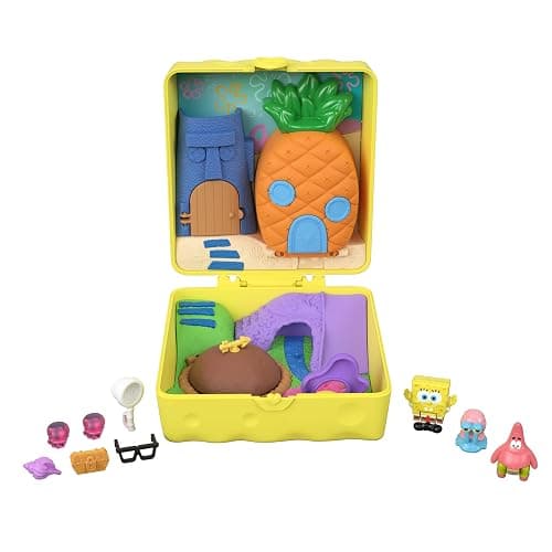 Polly Pocket x Spongebob Partnership Compact, Micro Spongebob & Patrick Dolls and Playset, 7 Accessories Including Pet Gary thumbnail 3