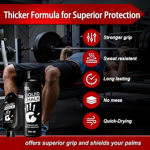 12 oz Pro Grade Liquid Chalk Mess-Free Gym Chalk for Weightlifting, Gymnastics, Rock Climbing, Dancing, Dries in Seconds. Package May Vary. thumbnail 4