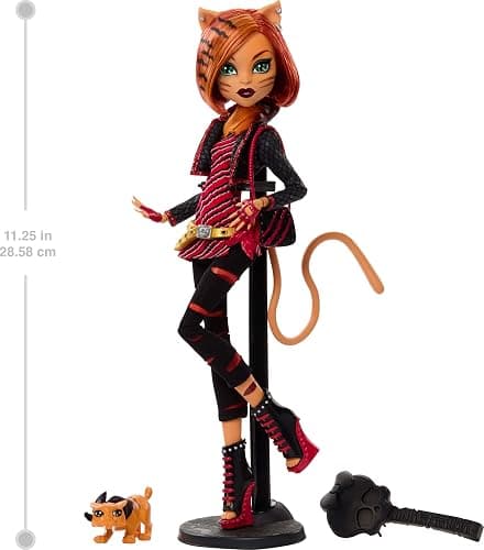 Monster High Boo-riginal Creeproduction Doll, Toralei Collectible Reproduction with Doll Stand, Diary, and Pet Saber-Tooth Tiger Sweet Fangs thumbnail 3