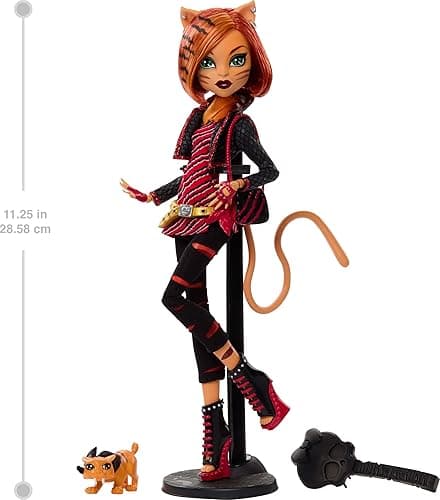 Monster High Boo-riginal Creeproduction Doll, Toralei Collectible Reproduction with Doll Stand, Diary, and Pet Saber-Tooth Tiger Sweet Fangs thumbnail 3