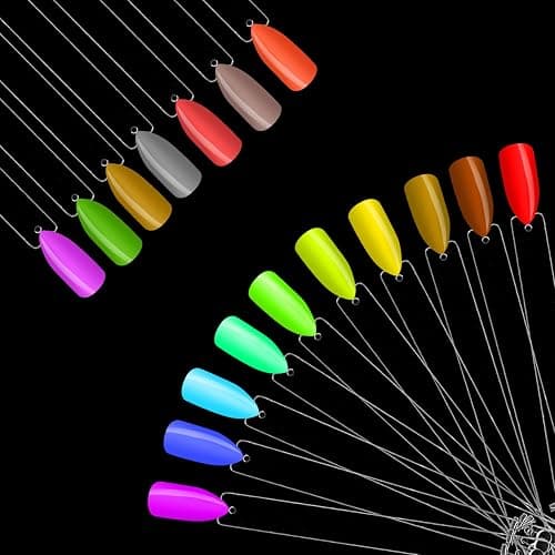 400 Tips Clear Nail Swatches Sticks Nail Art Supplies for Nail Art Polish Display and Home DIY Transparent Nail Practice Tips Sample Sticks Color Display Board Accessories with Ring thumbnail 7