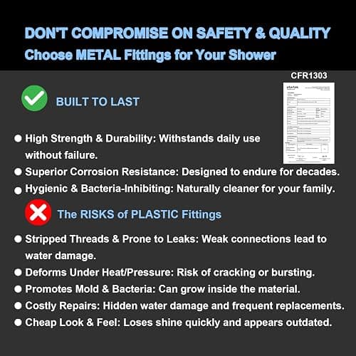 Veken Wide Rain Shower Head with Handheld, High Pressure Rainfall Showerhead Combo with Arm for Bathroom Accessories, Home Decor, Detachable Dual Shower with Multi Modes Handheld Spray, Silver Chrome thumbnail 3