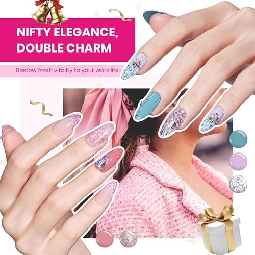 Beetles Gel Nail Polish Set - Transcendent Allure 60 Colors Winter Gel Polish Kit Orange Burgundy Red Green Brown Blue White Black Purple Glitter with Base Top Coat UV LED Needed DIY Gifts for Women thumbnail 4