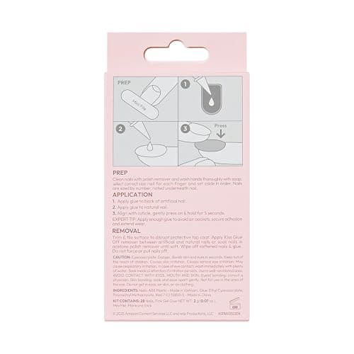 KISS | The Summer I Turned Pretty French Tip Press On Nails, ‘Sunlit Days’, Medium Coffin, Includes Pink Gel Nail Glue (2g), Mini Nail File, Cuticle Stick, & 28 Fake Nails - Sunlit Days - Glue on thumbnail 8