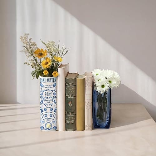 H&H + 6 in 1 + Jane Austen Book Vase for Flowers + Bookmark + Emma, Mansfield Park, Sense and Sensibility, Northanger Abby, Persuasion, Pride and Prejudice Merch + 2025 Jane Austen Anniversary Edition thumbnail 7