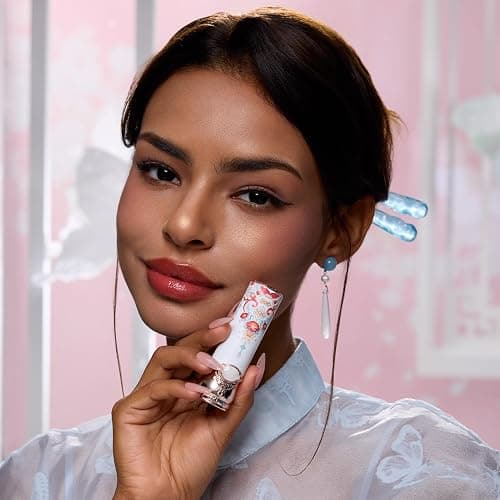 Flower Knows Butterfly Cloud Collar Glossy Lipstick,Hydrating Solid Lip Gloss,Moisturizing Red Tinted Lip Balm,Long Lasting Lip Gloss in Balm for Girls&Women,(C08 Sunset Clouds) thumbnail 7