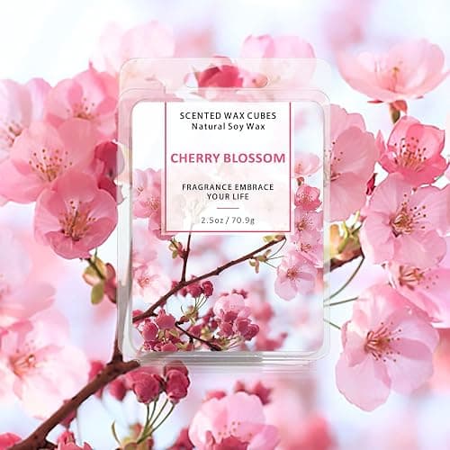 SCENTORINI Wax Melts - Soy Wax Cubes for Summer & Christmas Decor, 4 x 2.5 oz, Grapefruit, Cherry Blossoms, Wild Bluebell, Plumeria thumbnail 4