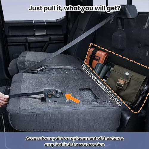 Kaishengyuan Upgraded Rear Seat Quick Release with Elastic Rope Compatible with Ford F-150 (2009+) & F-250/350 (2017+) thumbnail 6