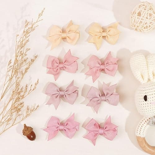 CÉLLOT Hair Clips for Baby Girls - 60 Tiny 2" Fully Covered Bows Barrettes for Infants and Toddlers thumbnail 9