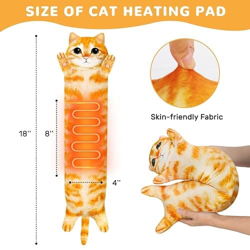 Cat Heating Pad for Period Cramps Menstrual Pain Relief, Portable Electric Heat Pads USB Powered, Cute Stuff Stuffed Animals Funny Gifts for Women Teen Girls Kids Cat Lovers Birthday Easter Christmas thumbnail 2