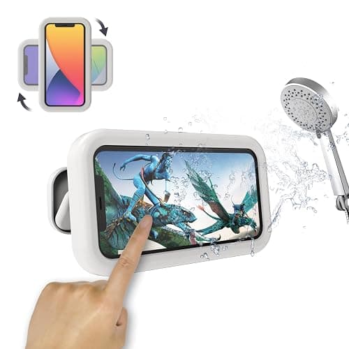 SZSUYAD Waterproof Shower Phone Holder,360° Rotation Shower Phone Case, Angle Adjustable, Anti-Fog High Sensitivity,for Bathroom,Batheub, Kitchen Wall,Compatible with 4" - 6.8" Cell Phones - Image 1