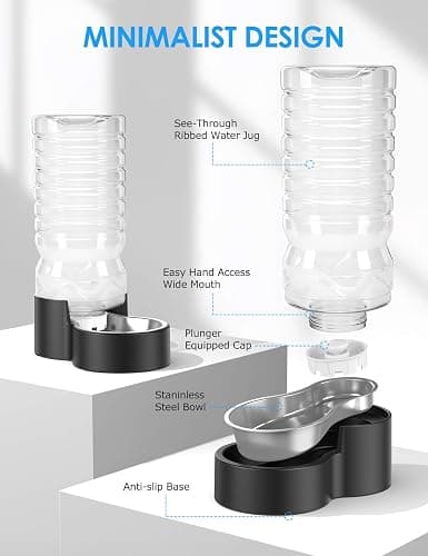 Heouvo 2.5 Gallon Automatic Dog Water Dispenser【Wide Mouth for Easy Hand-in Cleaning】【Removable Stainless Steel Bowl】, Gravity Refilling Large Capacity for Cats and Dogs, Multi-Pet Homes thumbnail 6