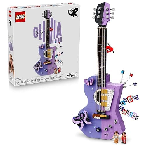 LEGO Editions Olivia Rodrigo's Dual Guitar 43031 | Collectible Building Toy for Teens, Ages 14+, Olivia Rodrigo Minifigure, Bedroom Decor, 1228 pieces, Gift for Birthdays - Image 1