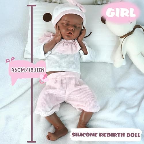MEIVCOS Baby Dolls, 18.11 Inch Full Soft Body Realistic Newborn Baby Doll, | 1:1 Lifelike Newborn Dolls Non Vinyl Realistic Reborn Toddler Dolls Boy Washable Sleeping Doll thumbnail 3