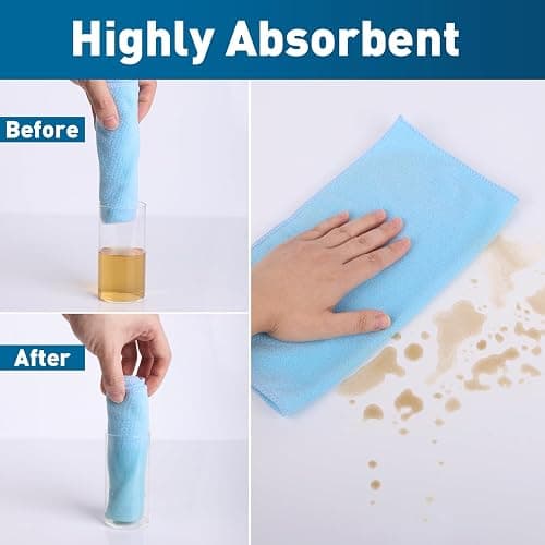 TEAWOO Microfiber Cleaning Cloths-50 Pack, Microfiber Towels Bulk, Towels for Cars & Home, Cleaning Rags 5 Colors Assorted (12x12 inches) thumbnail 3