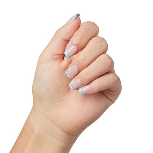 KISS imPRESS No Glue Mani Press On Nails, French, 'Snooze', Blue, Short Size, Squoval Shape, Includes 30 Nails, Prep Pad, Instructions Sheet, 1 Manicure Stick, 1 Mini File thumbnail 5