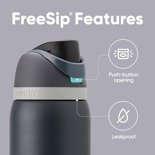 Owala FreeSip Insulated Stainless Steel Water Bottle with Straw for Sports, Travel, and School BPA-Free Sports Water Bottle, 32 oz, Foggy Tide thumbnail 4