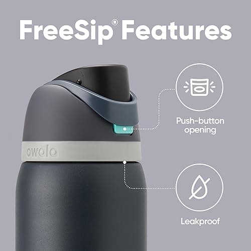 Owala FreeSip Insulated Stainless Steel Water Bottle with Straw for Sports, Travel, and School BPA-Free Sports Water Bottle, 32 oz, Foggy Tide thumbnail 5