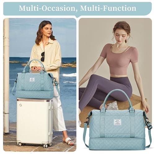 Weekender Bags for Women, Carry on Overnight Weekend Travel Duffel Bag with Shoes Compartment &Toiletry Bag, Personal Item Bag for Travel Business Trips Sport Hospital thumbnail 8