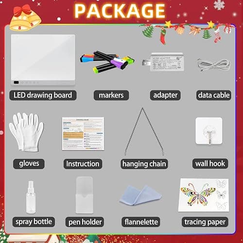 Lumiboard Led Drawing Board with 13 Light Effects, 16" Rechargeable Glow Doodle LED Note Board with Colors, Neon Light Up Drawing Tablet Gifts for Kids for Easter Birthday Christmas Gift Ideas thumbnail 2
