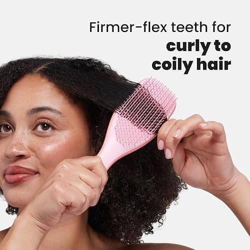 Tangle Teezer Ultimate Detangler Curly Hair Brush, Dry & Wet Hairbrush, Reduces Frizz & Breakage, for 3C to 4C Curly Hair Types, Pink Mango thumbnail 6