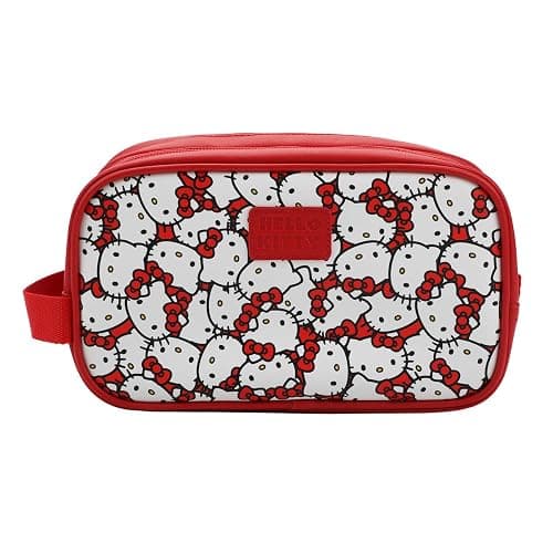Bioworld Hello Kitty Character Face All-Over Print 9" Dual Compartment Toiletry Kit thumbnail 3