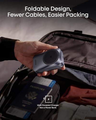 Anker Prime 25W Qi2.2-Certified Palm-Sized 3-in-1 Foldable MagSafe Charger | Travel-Ready Charging Station, AirCool Wireless Charger for iPhone 17, Apple Watch, AirPods (Adapter Included, Non-Battery) thumbnail 4