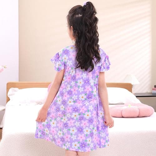 ICOSY Matching Doll & Girls Nightgowns Clothes Girls Pajamas Sleepwear Outfit for Kids and American 18" Girl Doll thumbnail 3