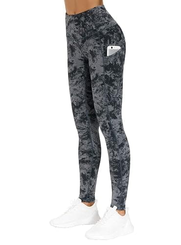 THE GYM PEOPLE Thick High Waist Yoga Pants with Pockets, Tummy Control Workout Running Yoga Leggings for Women thumbnail 2