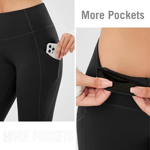 baleaf Leggings for Women Fleece Lined Tights Thermal Warm Winter High Waisted Thick Yoga Pants Cold Weather Inner Pocket thumbnail 5