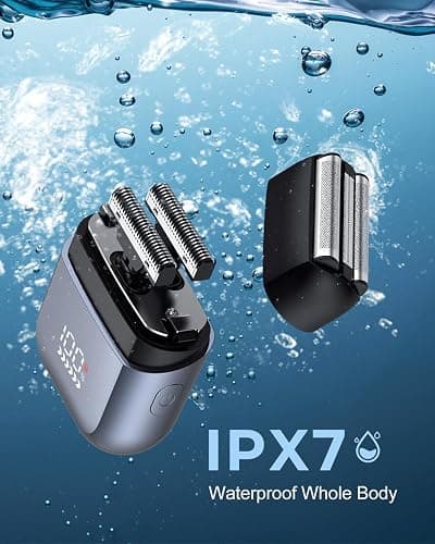 Foil Shavers for Men, Mini Electric Razors for Close Shaving Face with High Speed 3 Floating Blade Heads, USB C Fast Rechargeable Foil Shaver IPX7 Waterproof Wet Dry Travel Locked/Led Display thumbnail 4