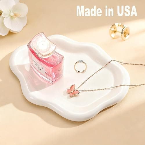 Ceramic White Jewelry Tray, Trinket Dish, Ring Dish, Room Funky Decor Aesthetic, Decorative Cloud Vanity Key Tray for Women, Ring Holder Dish, Cute Jewelry Plate Bowl Room Decor Aesthetic thumbnail 3