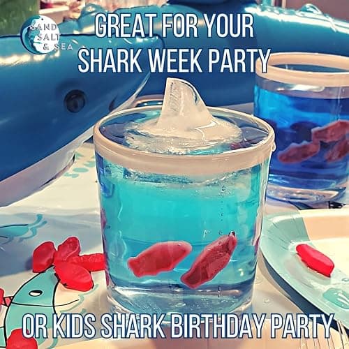 Silicone Shark Fin Ice Cube Tray, 100% Food Grade, BPA-Free Sharkweek Shark Gifts, Dishwasher Safe Silicone, Shark Party or Birthday Gift, Upright-Floating Fin Ice Mold thumbnail 8