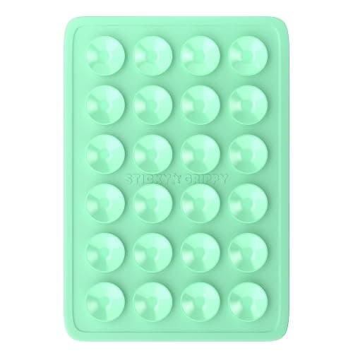 StickyGrippy Suction Phone Case Mount, Sillicon Adhesive Phone Accessory for iPhone and Android, Hands-Free Fidget Toy Mirror Shower Phone Holder, Tiktok Videos and Selfies (Mint) thumbnail 2
