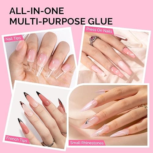 MelodySusie Semi Solid Nail Glue, Quick Drying No Need for UV Lamp Glue Gel Long Lasting for Fake Acrylic Press On Nails, 5ml*6pcs | Quick Drying, No UV Lamp Needed, Long Lasting, Nail Glues DIY Home Salon Manicure Portable Packaging thumbnail 5